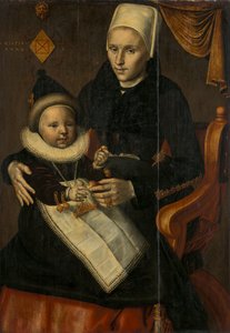 Madre e figlio in abito della Frisia settentrionale da Attributed to Jan Claesz.